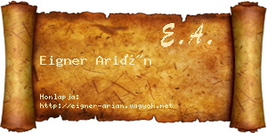 Eigner Arián névjegykártya